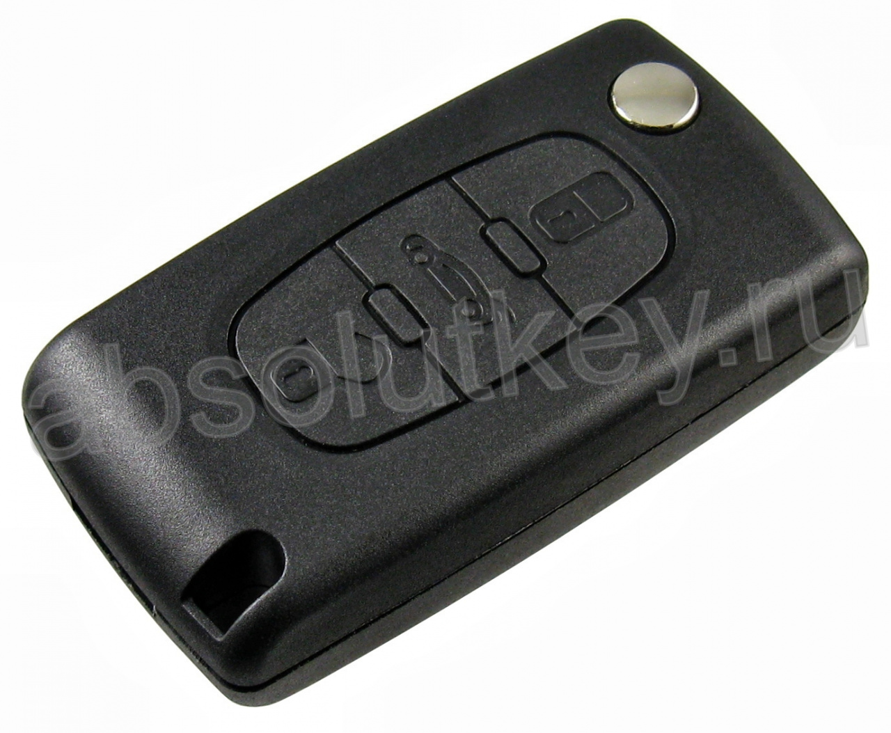 Корпус ключа для Peugeot 3 кн. авто (батарейка на плате)VA2