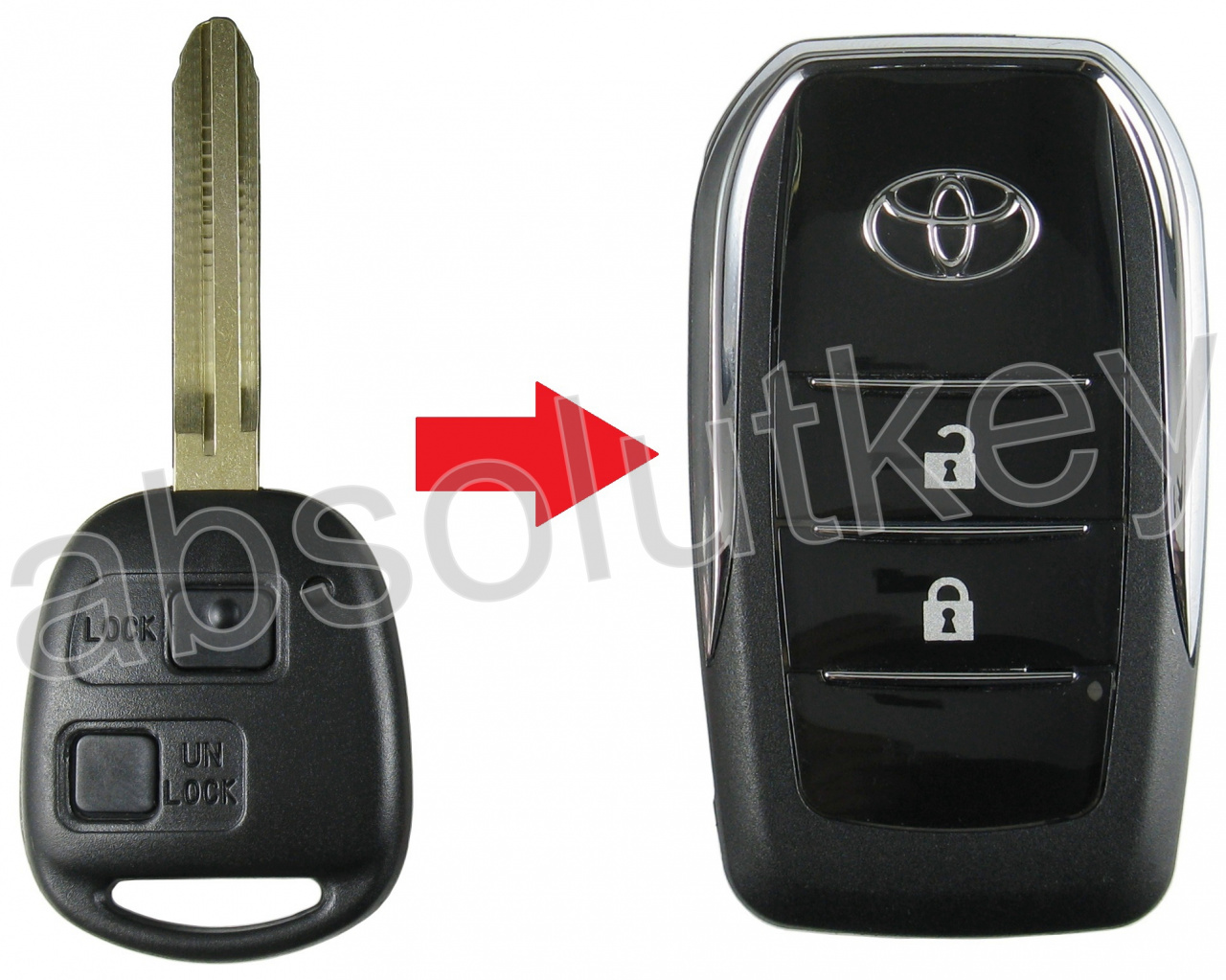 Корпус выкидного ключа для Toyota Old, 2 кн.