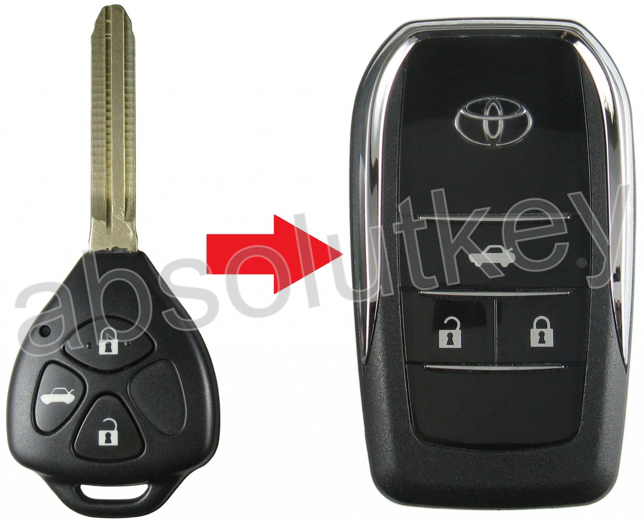 Корпус выкидного ключа для Toyota New, 3 кн.