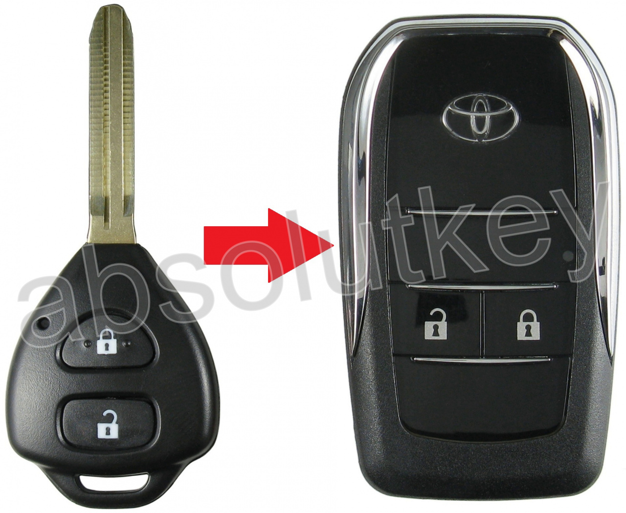 Корпус выкидного ключа для Toyota New, 2 кн.